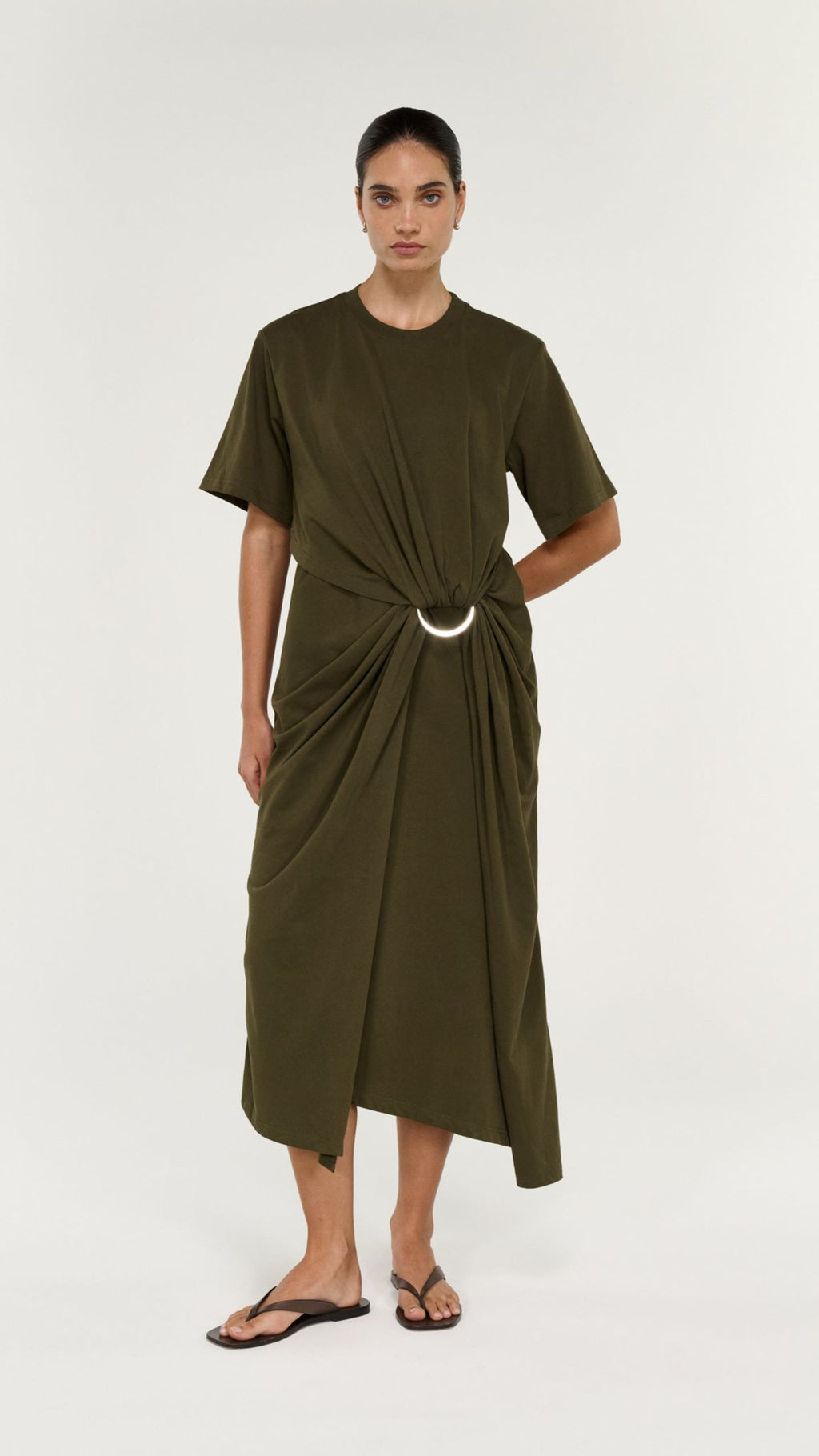 Tovae Draped Midi Tee Dress