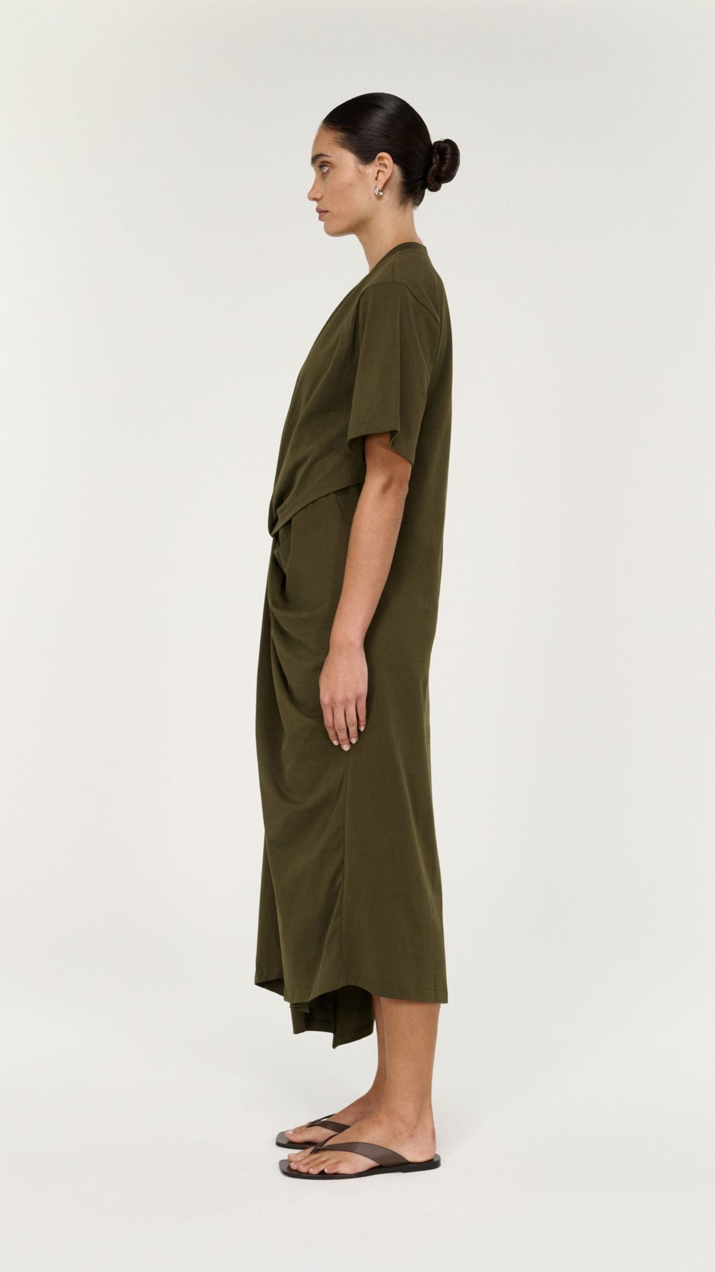 Tovae Draped Midi Tee Dress