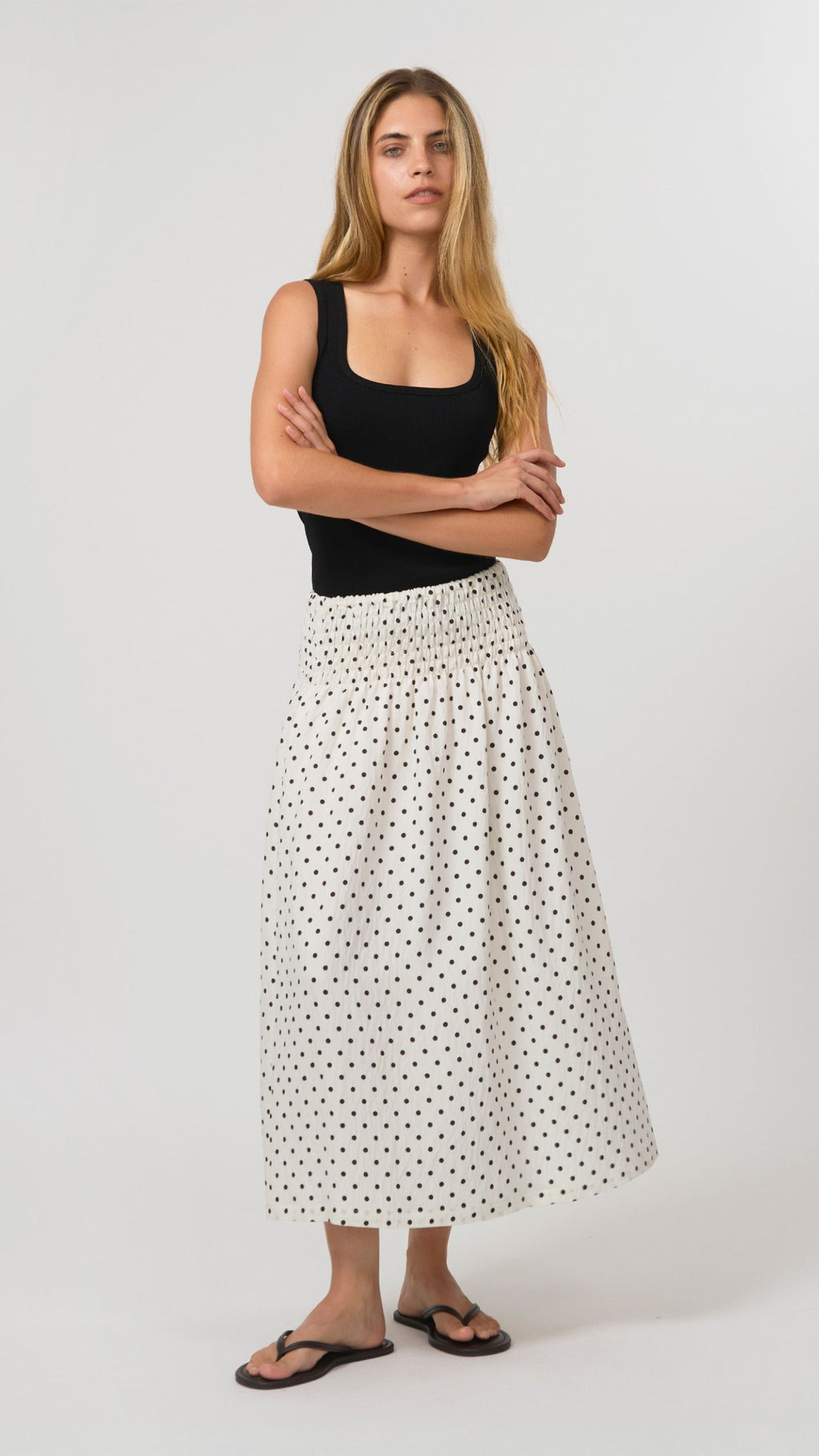 Zita Skirt White/Black Spot