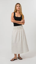Zita Skirt White/Black Spot