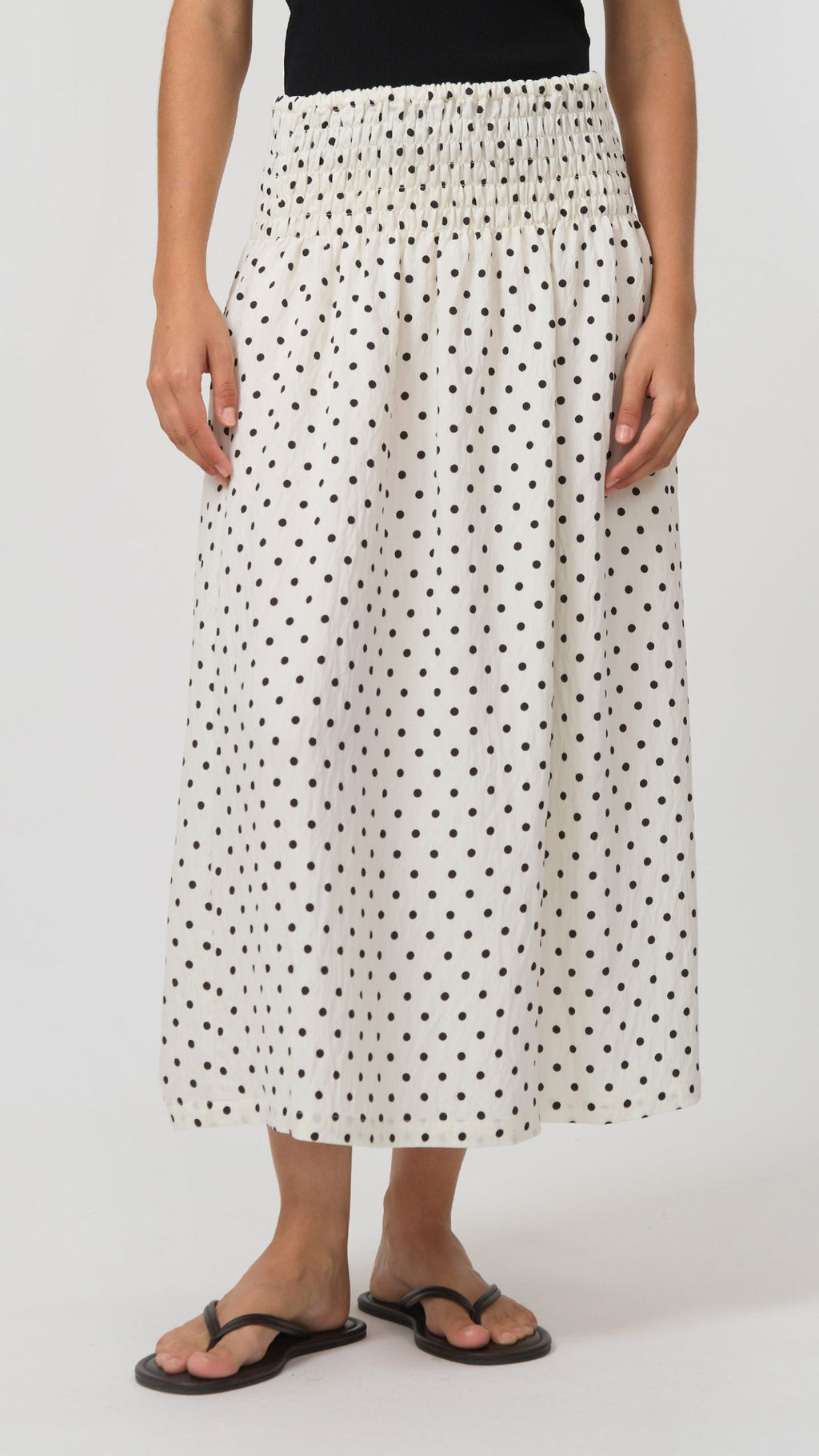 Zita Skirt White/Black Spot