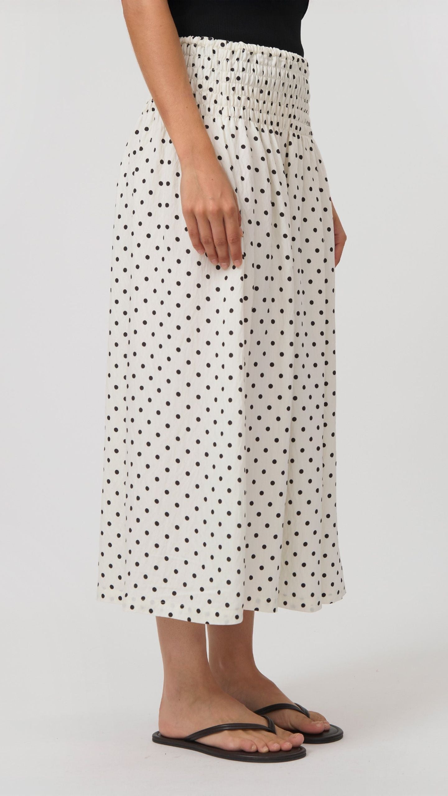 Zita Skirt White/Black Spot
