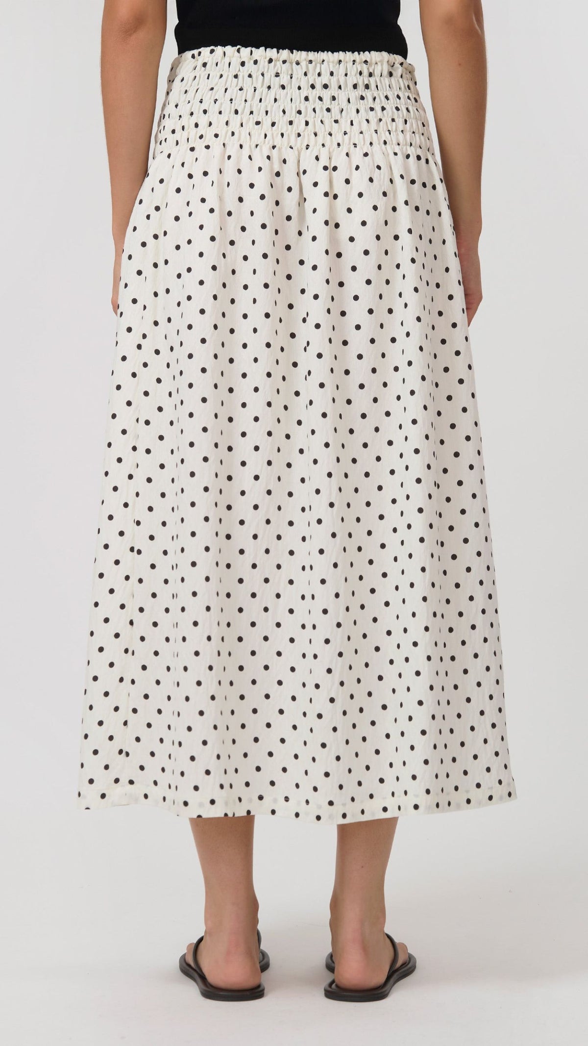 Zita Skirt White/Black Spot