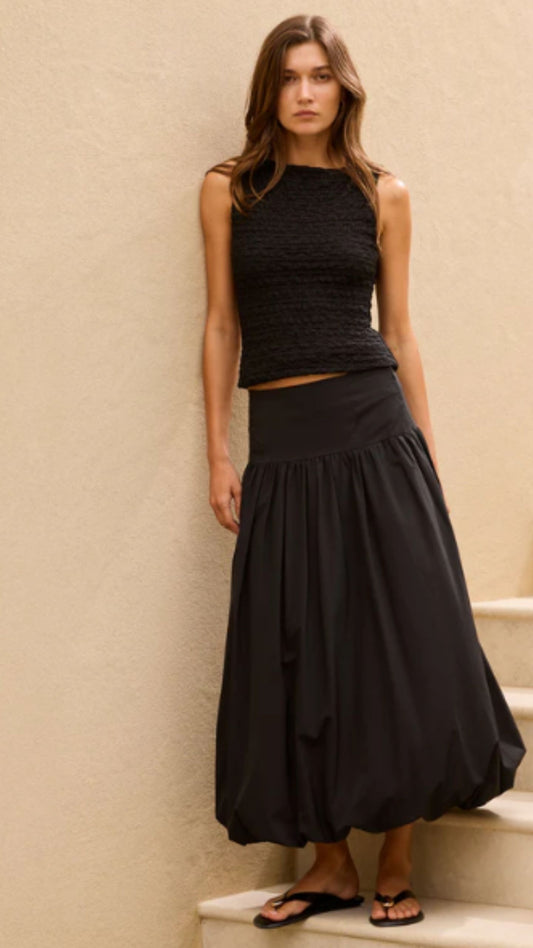 Intensity Black Bubble Midi Skirt