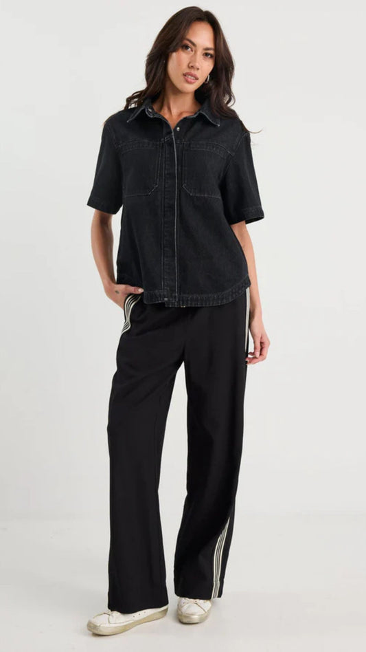 Crucial Denim Short Sleeve Shacket