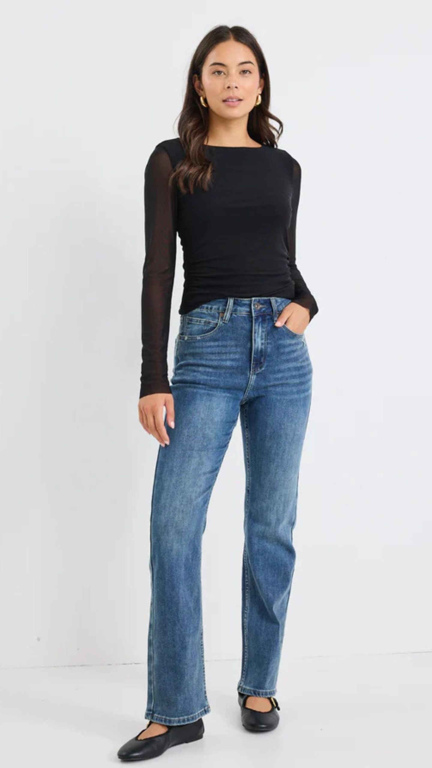 Farah High Rise Soft Flare Jean