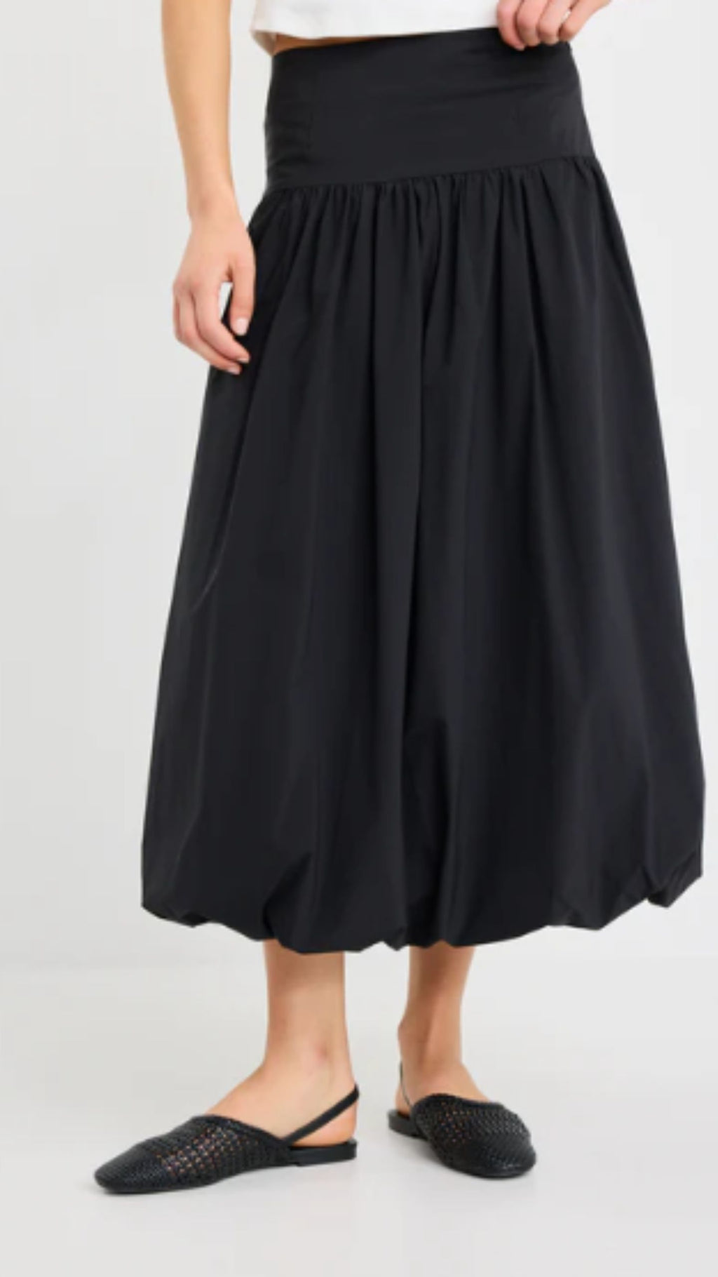 Intensity Black Bubble Midi Skirt
