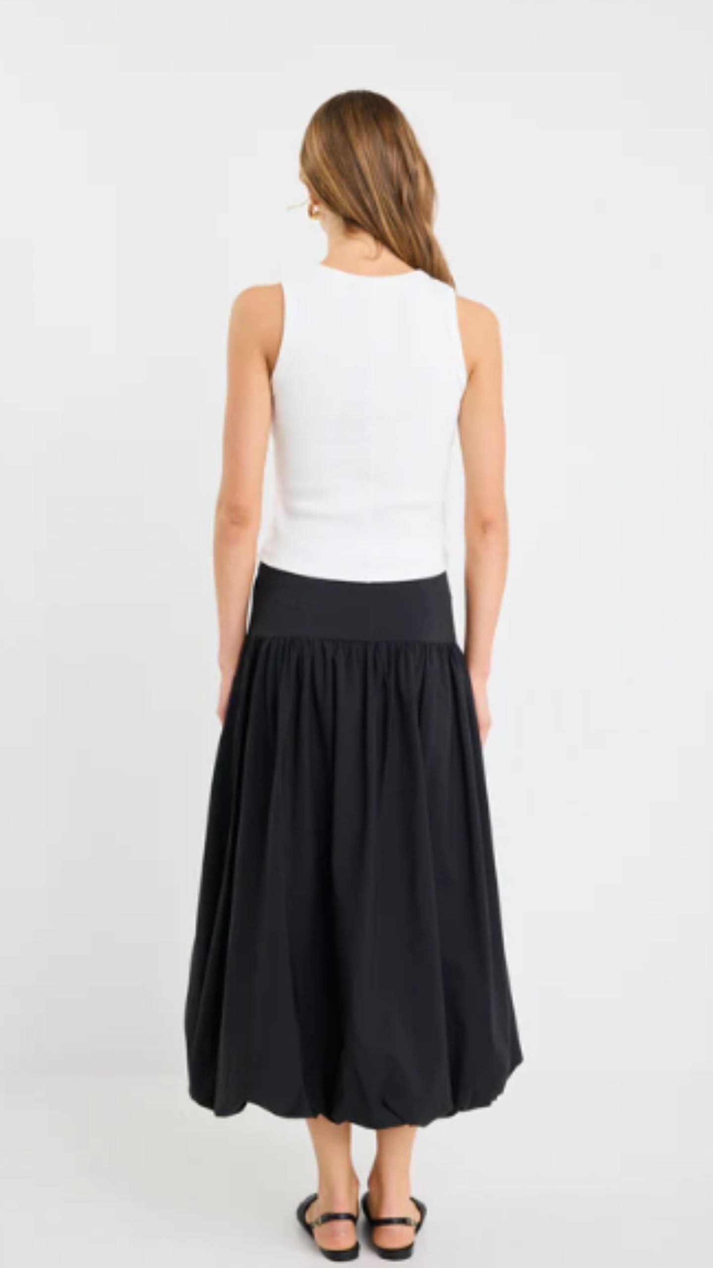 Intensity Black Bubble Midi Skirt