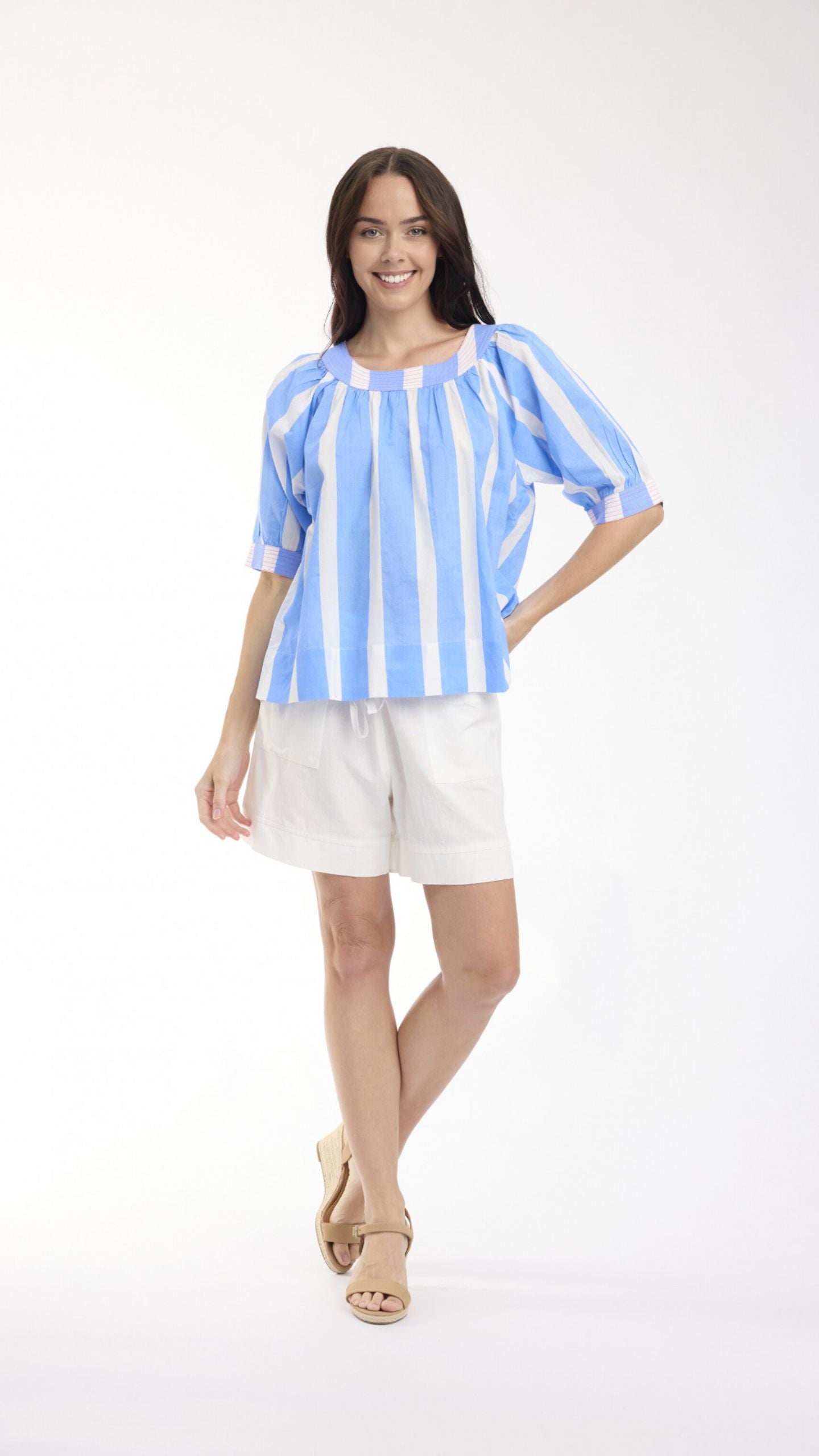 Boat Neck Striped Top