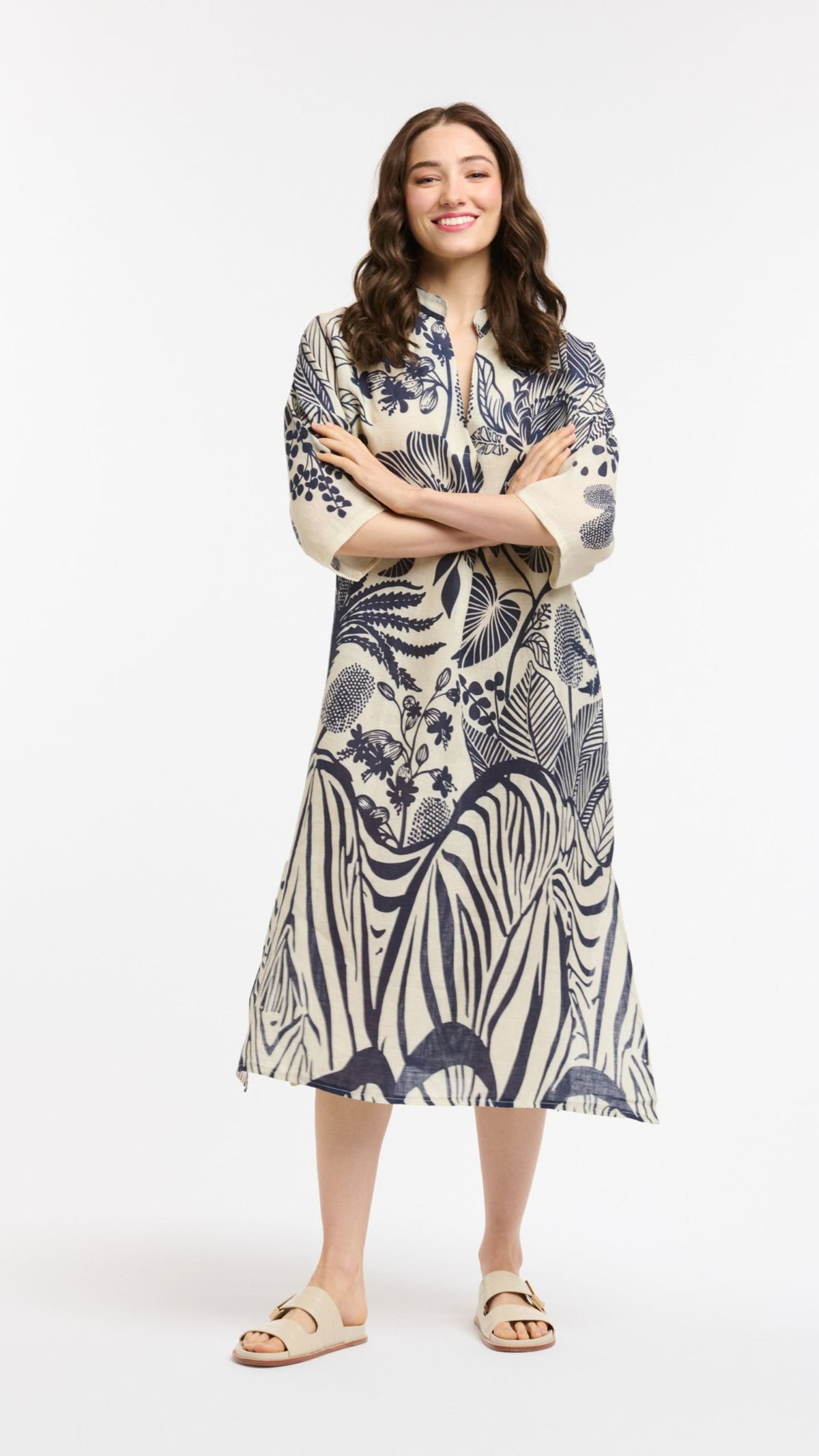 Linen Printed Dress
