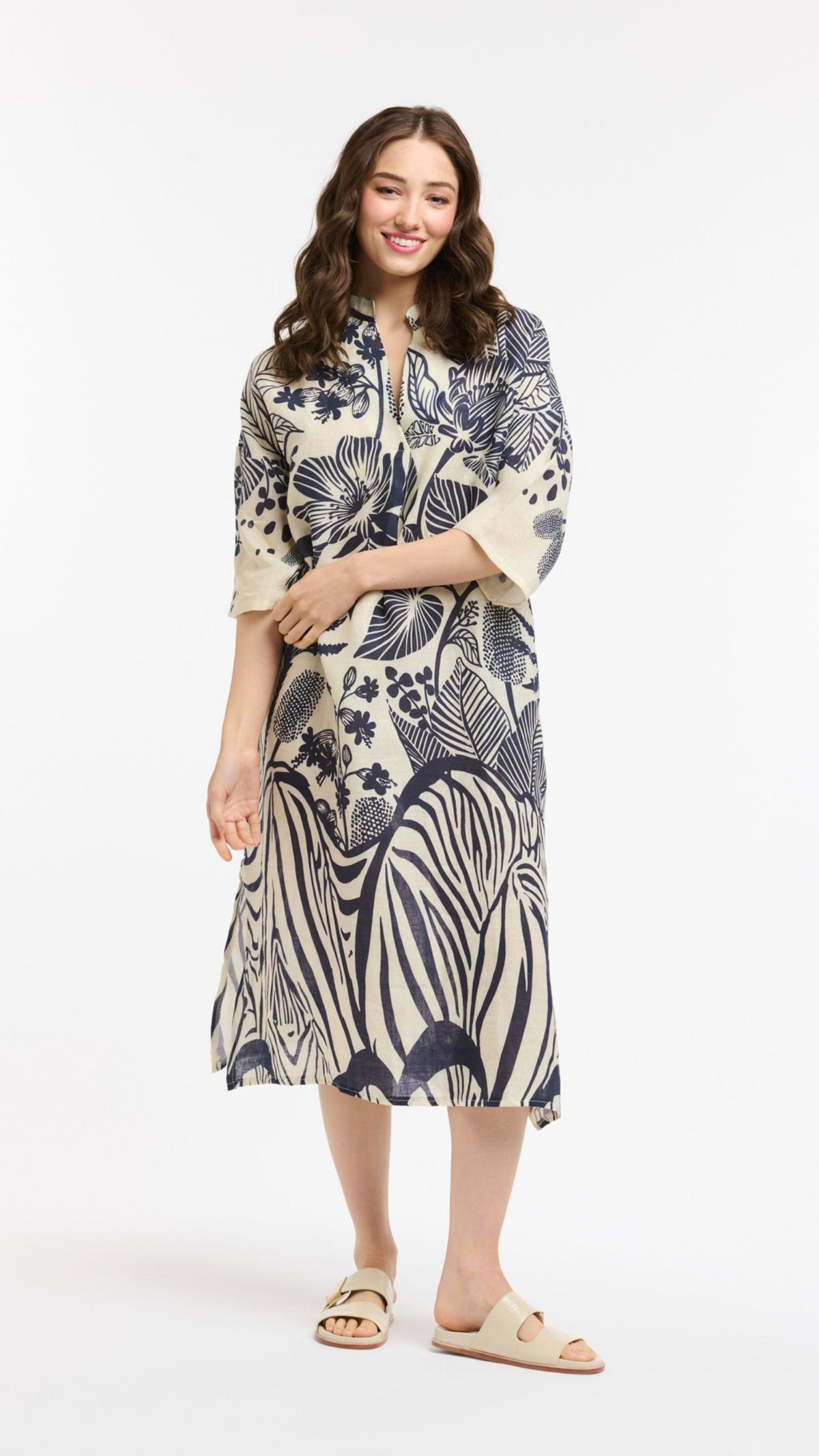 Linen Printed Dress