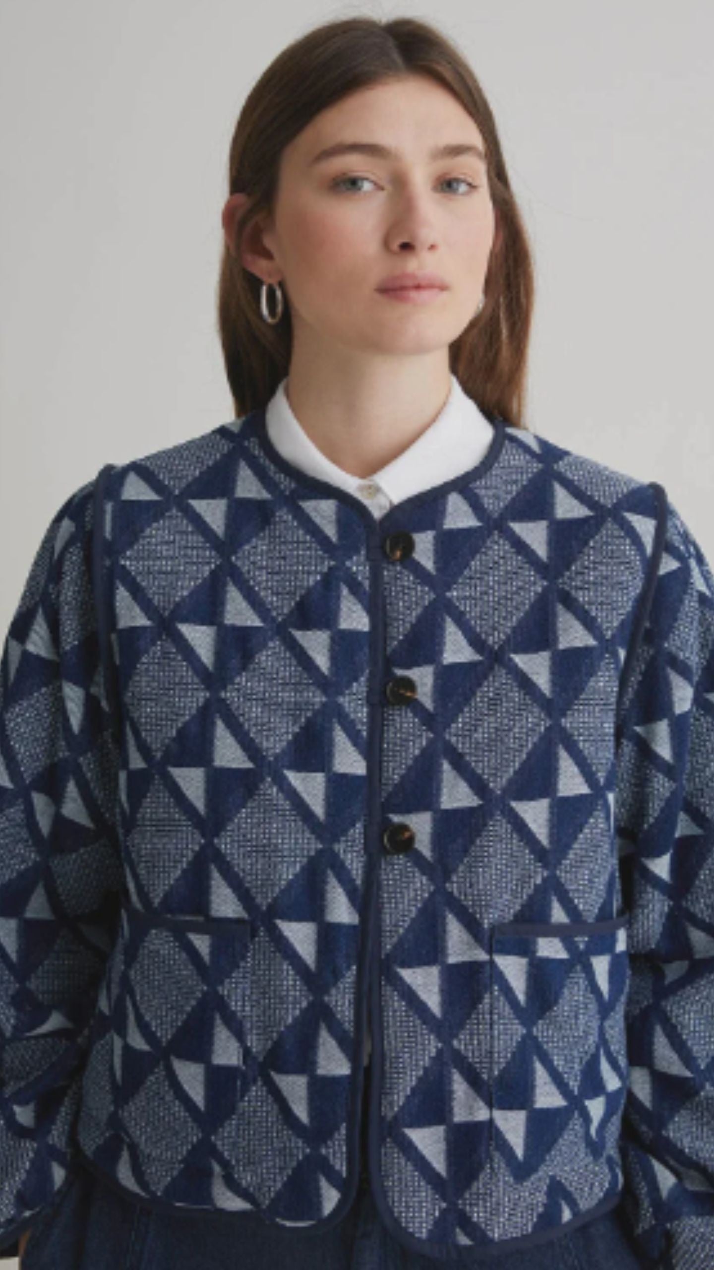 Cotton Jacquard Short Jacket