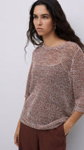 Terracotta Openwork Jumper