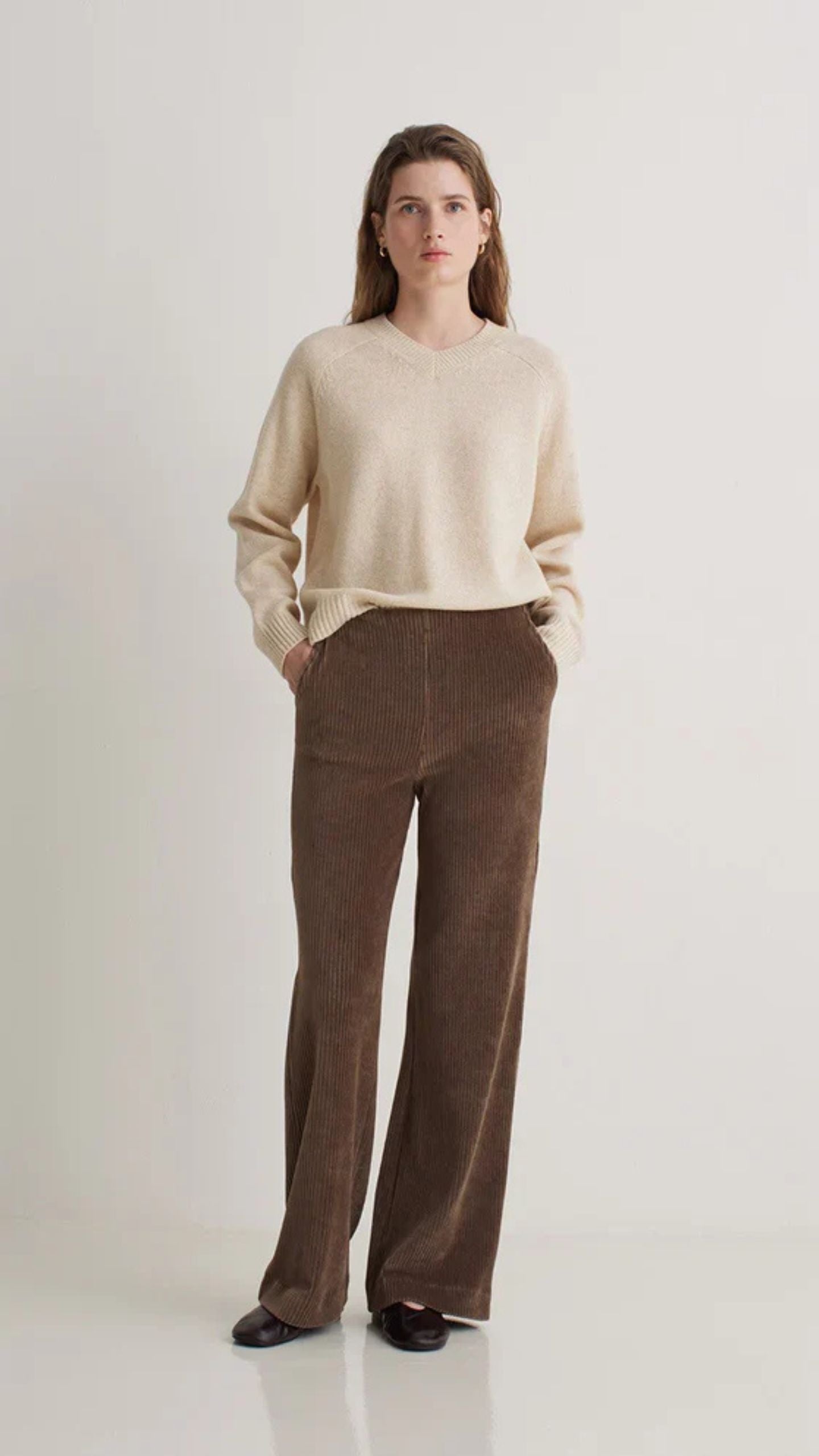 Wide Leg Cord Trousers