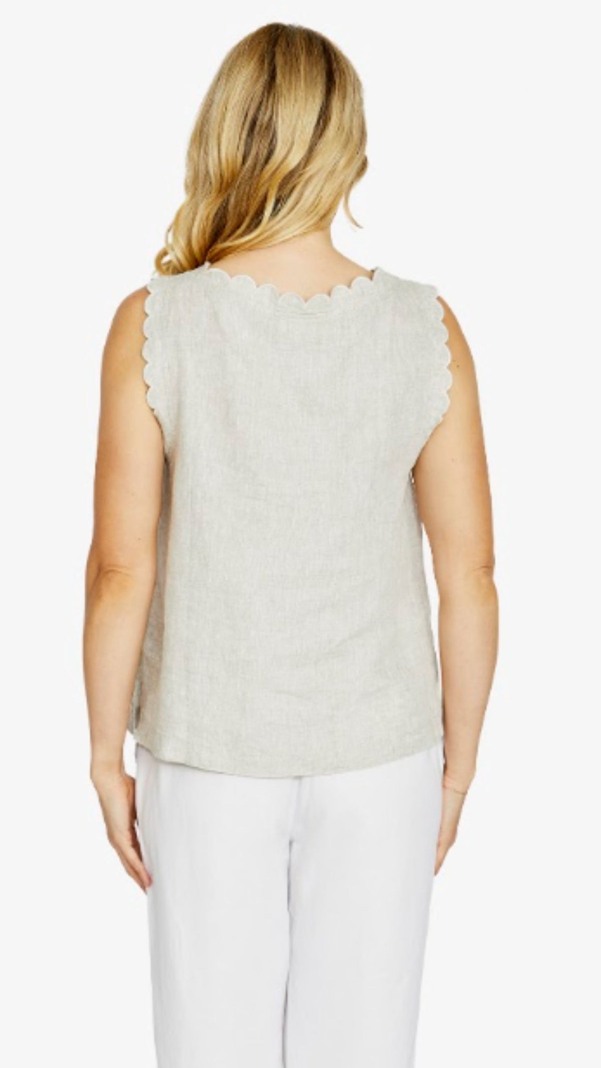 Margie Scallop Linen Vest